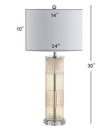 Genevieve 30" Glass/Crystal LED Table Lamp - JONATHAN Y